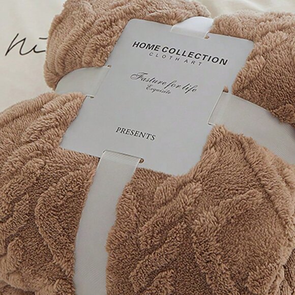 Coffee Brown Cozy Soft Lightweight  Fleece Throw Blanket - Picture 2 of 7